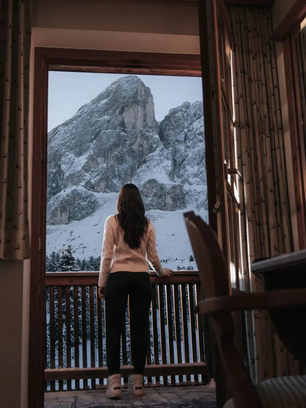 Putia con balcone sul putia inverno