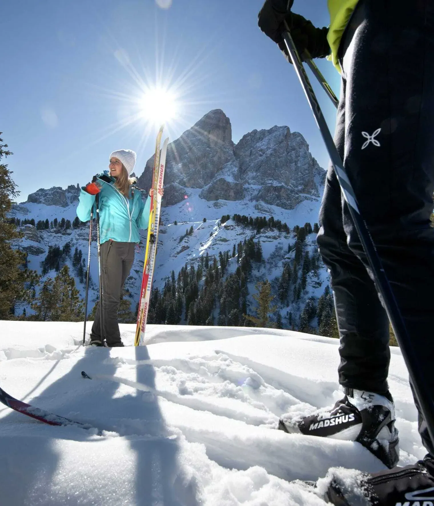Sci di fondo ai piedi del putia