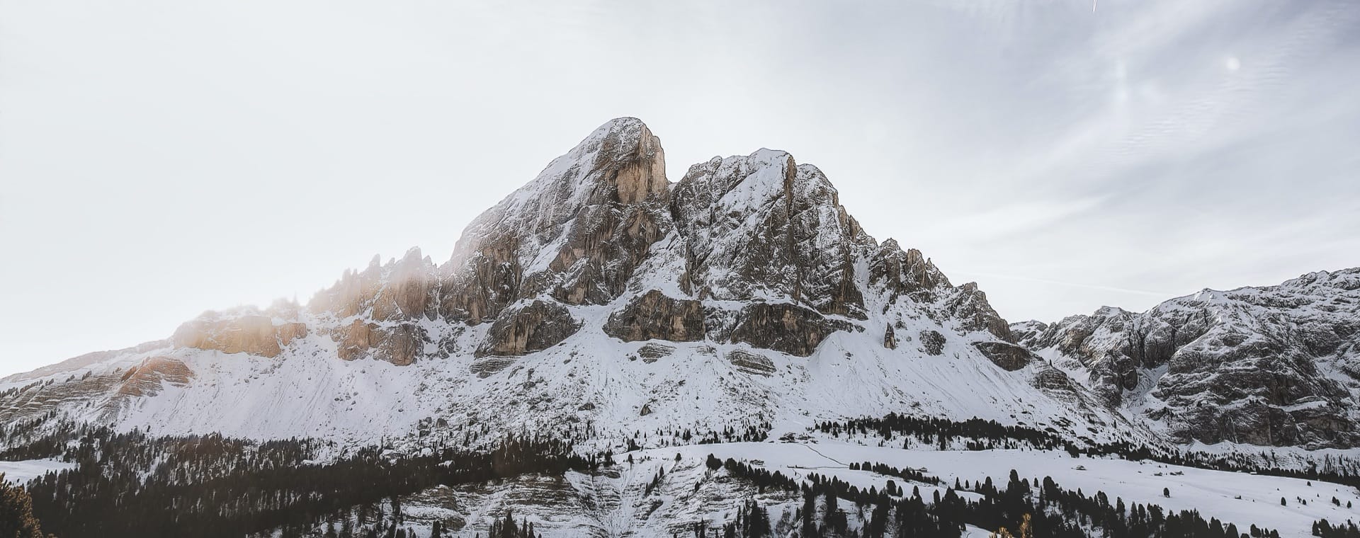 The Sasso Putia during the winter